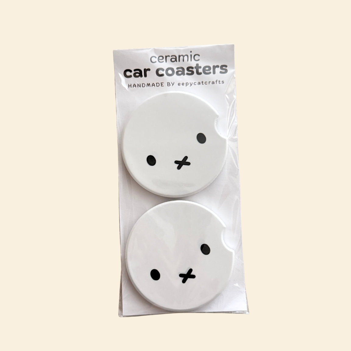 Bunny Ceramic Car Coasters